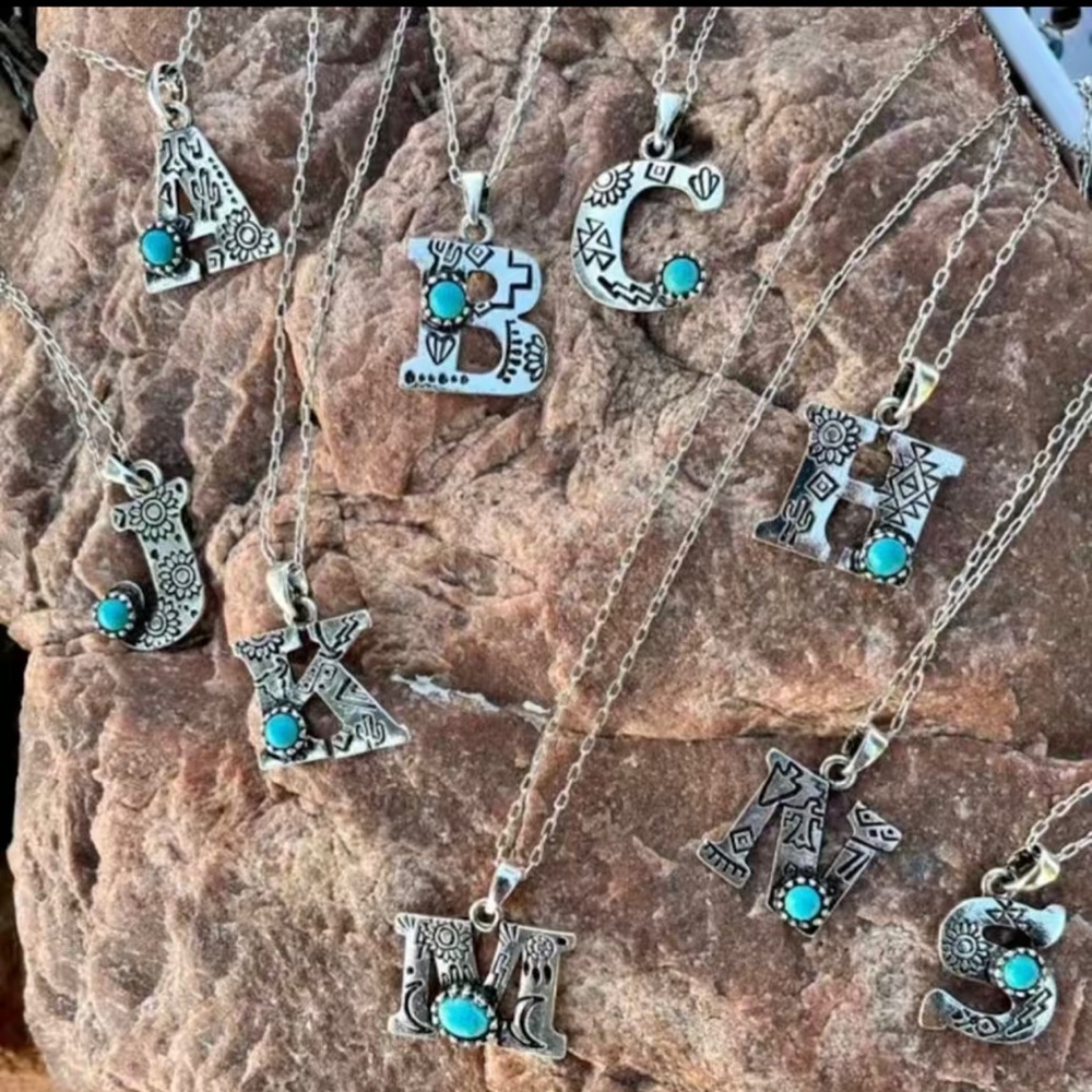 Western letter or initial necklace